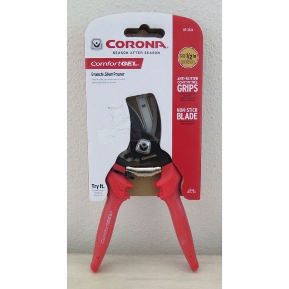 Corona BP 3324 Comfort Gel Grips, Red Branch & Stem Pruner - Picture 1 of 6